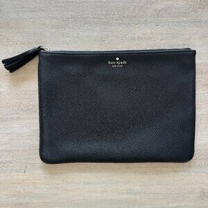 Kate Spade - Black Leather Portfolio Clutch